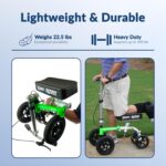 Hybrid - Most Compact All Terrain Knee Scooter for Adults for Foot Surgery Heavy Duty Knee Walker for Broken Ankle Foot Injuries Recovery Leg Scooter Best Knee Crutch Alternative (Green)