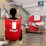 EZ Assistive Patient Lift Sling with Divided Leg for Patient Transfer Red Hoyer Lift Sling,500lb Weight Capacity (Large Size )