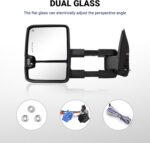 Sanooer Tow Mirrors with Power Adjusted Heated Glass Running Light&Turn Signal Light Backup Lamp Black