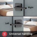 Kwikset Entry Handleset Exterior with Interior Reversible Handed Lever,Non-Locking,Matte Black