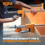 Bora 4-Piece Parallel Clamp Set 3.5-Inch Wide Padded Jaw Provides Constant