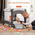 ELEMARA 4 in 1 Wide Baby Bassinet Bedside with Diaper Changer