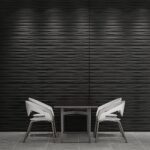 Art3d Black Large PVC 3D Textured Wavy Wall Panels Decorative,Pack of 6 Tiles