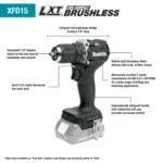 Makita 18 Volt LXT Lithium Ion Sub Compact Brushless Cordless 1/2 Inch Driver Drill Factory Serviced (Tool Only)