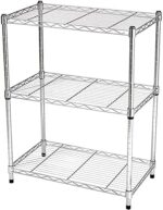 3-Shelf Adjustable,Heavy Duty Storage Shelving Unit (250 lbs loading capacity per shelf),Steel Organizer Wire Rack