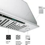 30 inch Built-in/Insert Range Hood 900 CFM,Ducted/Ductless Convertible Duct,Stainless Steel Kitchen Vent Hood with 4 Speed Gesture Sensing&Touch Control Panel(IKB01-30)
