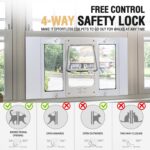 Petoasis Pet Door for Window,Adjustable Width,Four Locking Mechanisms
