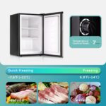 Upright freezer,3.0 Cubic Feet,Single Door Compact Mini Freezer with Reversible Stainless Steel Door,Small freezer for Home/Dorms/Apartment/Office (Silver)