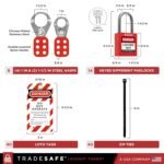 TRADESAFE Lockout Tagout Station with Loto Devices - 14 Pack Safety Lock Set