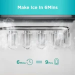 Smart Countertop Ice Maker,Compact Wi-Fi Ice Maker with App Control,9 Cubes in 6 Mins,26 lbs per Day