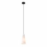 Modway Beacon 1-Light Pendant Light in Opal Black,5 x 5 x 72