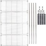 3-Shelf Adjustable,Heavy Duty Storage Shelving Unit (250 lbs loading capacity per shelf),Steel Organizer Wire Rack