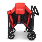 W2 MultiFunction Push 2 Passenger Double Folding Stroller,Adjustable Canopy Removable Footrest Seats up to 2 Toddlers Poppy Red