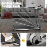 Simpfree Treadmill with 10" HD TV Movie Touchscreen and 3D Virtual Sports Scene,0.5-9.0 mph/h & 3.25HP Electric Treadmill with Incline for Home??Black??