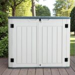 Greesum Outdoor Horizontal Resin Storage Sheds Weather Resistant Resin Tool Shed