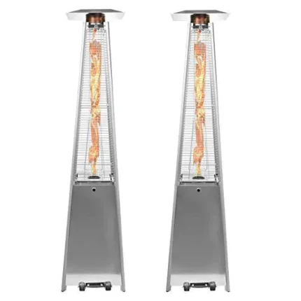 2 Sets 40,000 Btu Propane Patio Heater,Standing Pyramid Outdoor Heaters
