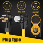 LAZMUMI 50 Amp 50FT Generator Power Cord and Power Inlet Box Waterproof Combo Kit