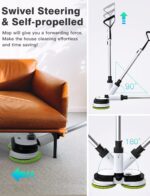 Eous Cordless Electric Mop,Floor Cleaner with LED Headlight & Water Sprayer