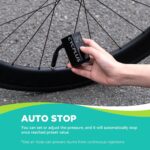 CYCPLUS Tiny Bike Pump with Gauge,Auto Stop,with Presta and Schrader Valve