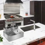 YAPENG Electric Deep Fryer,12L*2 Large Capacity Countertop Fryer w/Dual Removable Basket and Lids,2500W*2 Stainless Steel Deep Fryer,Silver