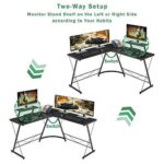 Mr IRONSTONE LShaped Desk 508?? Computer Corner Desk,Home Gaming Desk,Office Writing Workstation with Large Monitor Stand,SpaceSaving,Easy to Assemble,Black