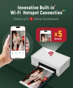 Liene 4x6'' Photo Printer,100 Sheets,Full-Color Photo,for iPhone Android