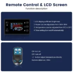 Hcalory Diesel Air Heater, 12V 5KW-8KW Parking Heater with LCD Switch & Remote Control & Muffler for Motorhome Boat RV Trucks Car Bus Trailer, Black