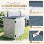 Greesum Outdoor Horizontal Resin Storage Sheds Weather Resistant Resin Tool Shed