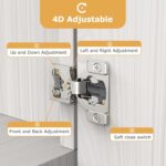 Furniware 50 Pieces 1/4" Small Overlay Concealed Face Frame Hinges
