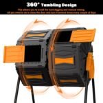Marcytop Compost Tumbler,Large Dual Chamber Rotating Composter