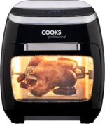 Cooks Professional 8 Litre Dual Digital Air Fryer with Double Twin Basket | Stainless Steel Energy Saving Instant Fryer with Double Drawers & Preset Functions | 8L Capacity (XL) | Black