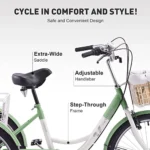 Viribus Adult Tricycle,7 Speed Tricycle for Adults,24" 3 Wheel Bikes for Adults with Baskets