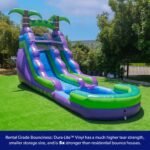 HeroKiddo 16' Purple Tropical Lightweight Premium Commercial Grade Water Slide Inflatable with Attached Pool for Kids and Adults (with Blower),Wet Dry Use,Summer Fun