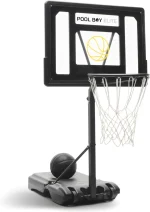 All-In-One Pool Basketball Hoop ?C Includes Composite Basketball,Air Pump,& Tools ?C Matte Black Heavy Duty Set ?C Adjustable Poolside Basketball Goal ?C Made for Kids,Teens,& Adults