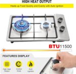 Forimo 12 Inch Stainless Steel Gas Stove Top Dual Fuel Easy to Clean
