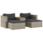 2 Seater Rattan Garden Sofa Set With Cushions