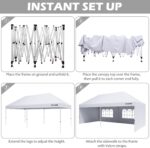 OUTFINE Pop Up Canopy Gazebo with 4 Removable Sidewalls