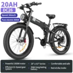 Eletric Bike for Adults, 750W Motor 48V 20Ah Removable Battery 26'' Fat Tire Folding E-Bike Shimano 21-Speed MTB Cycling UL2849