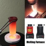 SHANGNIULU 2KG Gold Melting Furnace,1400W 2000F Digital Electric Melting Furnace with Graphite Crucible for Melt Scrap,Silver,Gold,Copper,Aluminum 110V Refining Casting