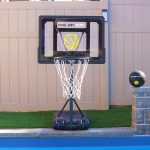 All-In-One Pool Basketball Hoop ?C Includes Composite Basketball,Air Pump,& Tools ?C Matte Black Heavy Duty Set ?C Adjustable Poolside Basketball Goal ?C Made for Kids,Teens,& Adults