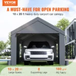 VEVOR Carport 10x20ft,Car Canopy Portable Garage