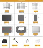 Oneluck Cat Cage with Litter Box,4-Tier DIY Cat Enclosures for 1-2 Cat