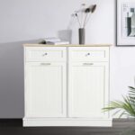 LOUVIXA Tilt Out Trash Can Cabinet with Double Hidden Trash Can Holder