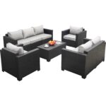 5 Piece Furniture Outdoor Sectional Cushions