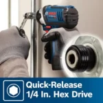 BOSCH CLPK22-120 12V Max Cordless 2-Tool 3/8 in. Drill/Driver and 1/4 in. Impact Driver Combo Kit with 2 Batteries,Charger and Case,Blue