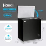 WANAI 5.0 Cubic Feet Deep Chest Freezer Compact Freezers with Adjustable Thermostat Top