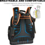 LOKASS Tool Bag Backpack,Large,Black and Orange