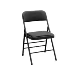 Amazingforless 2-Pack Folding Chair Foldable Metal Frame Chairs with Backrest&Padded Seats for Dining Meetings Wedding Events-Black