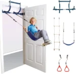 6 Piece Indoor Doorway Gym Set for Kids ÿ Indoor Swing for Kids Includes Kids Swing Chair,Rings,Hanging Trapeze,Ladder,Swinging Rope & Pullup Bar
