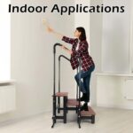 Hot tub Steps with handrails 550 LB Load Capacity above Ground Stairs Pool Steps Three Steps hot tub Steps with Railing RV Steps with Handrails Outdoor Spa Bathtub Step Ladder with Handrails